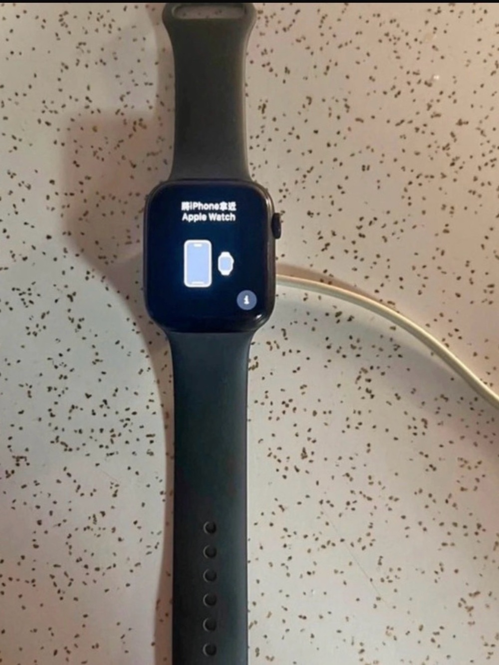 Apple Watch with Black Sport Band 45mm with Lifeproof case